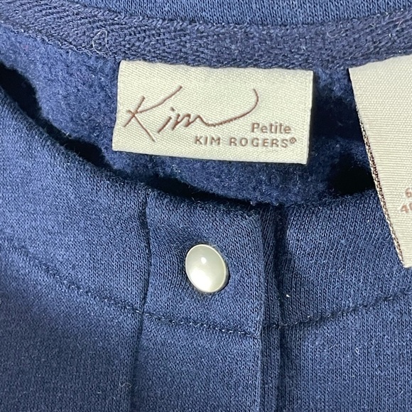 Kim Rogers Christmas Holiday Sweatshirt Cardigan Size Petite Large - Picture 5 of 8